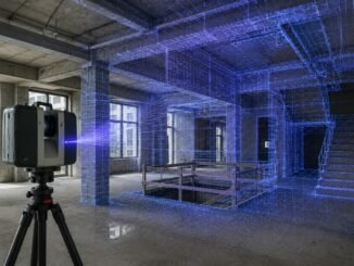 Laserové 3D skenování zachycuje skutečný stav budovy a vytváří podklady pro další projektové a rekonstrukční práce.